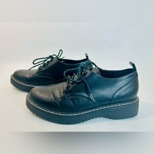 Madden Girl G-Katchy Black Chunky Heel Oxfords with Matte Vegan Leather size 8